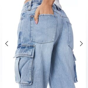 NWT Alice-Olivia LUIS DENIM CARGO PANT